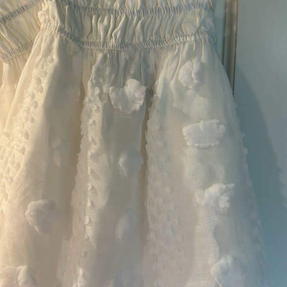 White Eyelet Tank Top with Ruffled Neckline - Picture 2 of 3